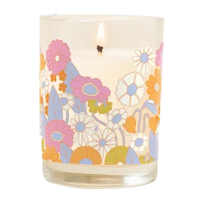 Gatherin' Flowers Glass Candle