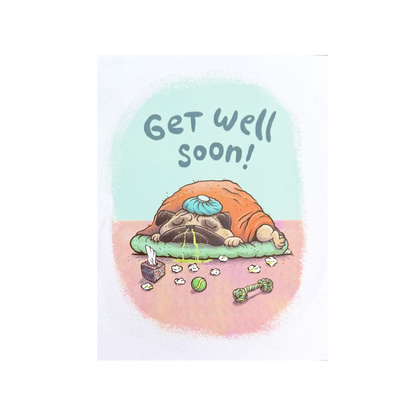 Pug Get Well Soon Card