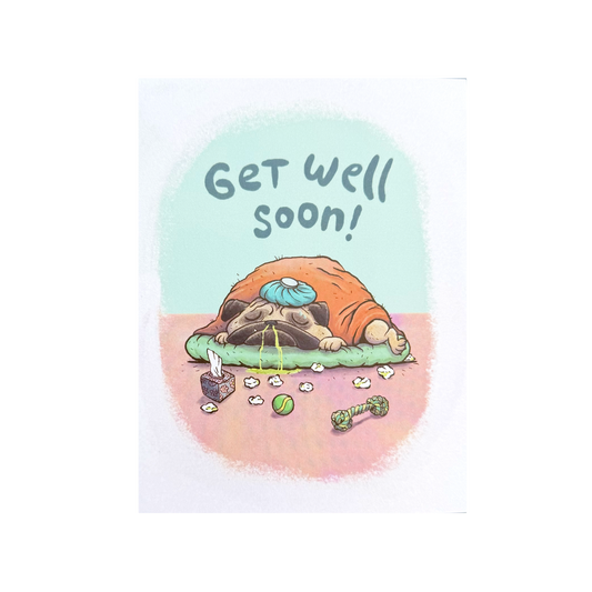 Pug Get Well Soon Card