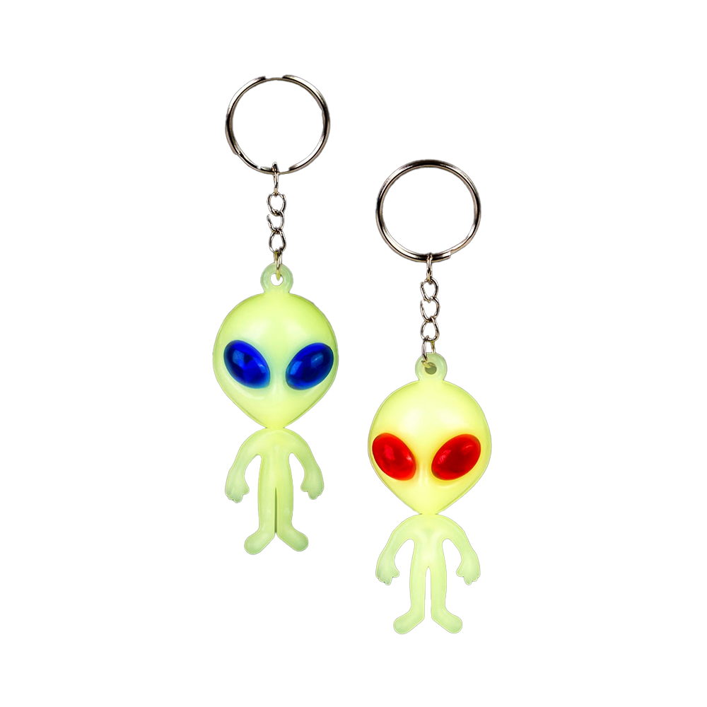 Glow In The Day Alien Keychain