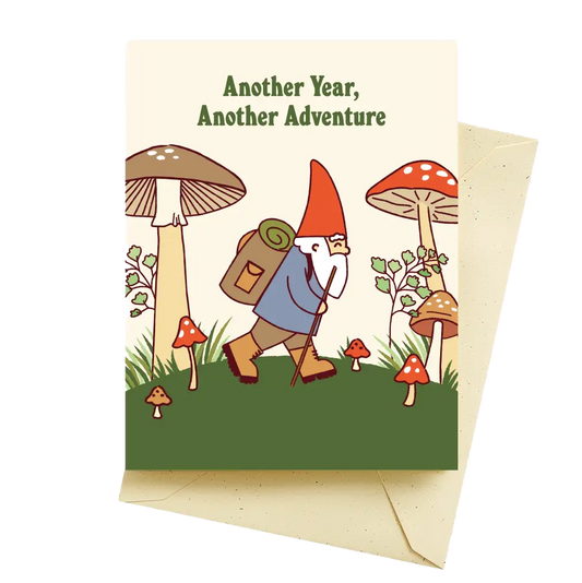 Gnome Hiking Greeting Card
