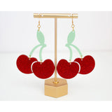 Cherry Glitter Earrings