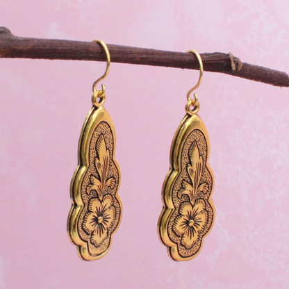 Vintage Floral Flourish Dangle Earrings