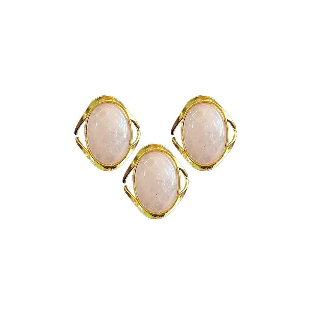 Rose Quartz Modern Gold Dipped Ring