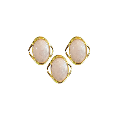 Rose Quartz Modern Gold Dipped Ring
