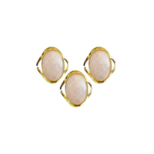 Rose Quartz Modern Gold Dipped Ring