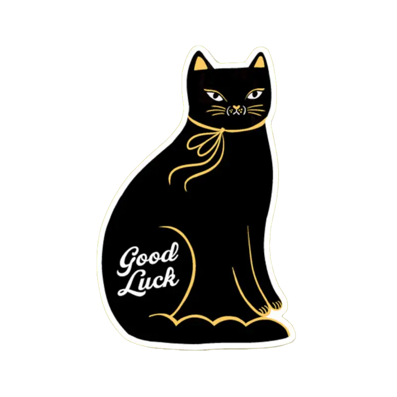 Good Luck Black Cat Sticker