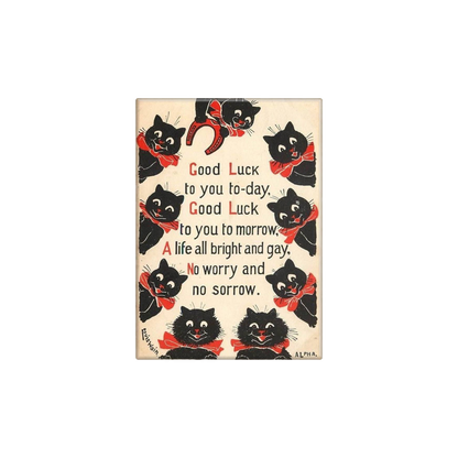 Black Cats Good Luck Vintage Magnet