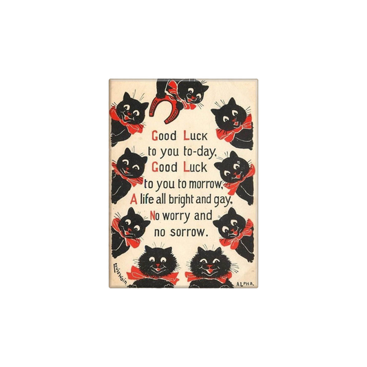 Black Cats Good Luck Vintage Magnet