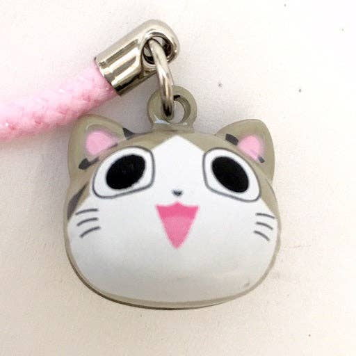 Gray Cat Bell Keychain