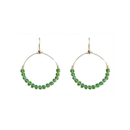 POB Beaded Circle Dangle Earrings