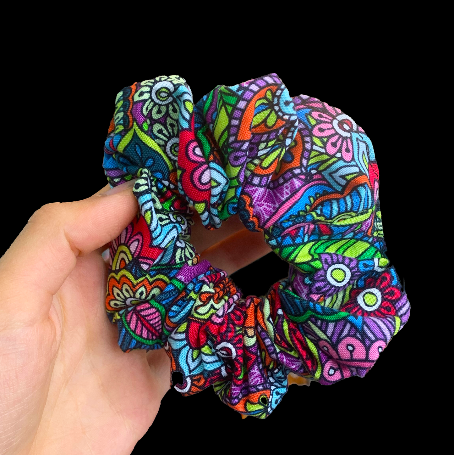 Groovy Florals Handmade Scrunchy