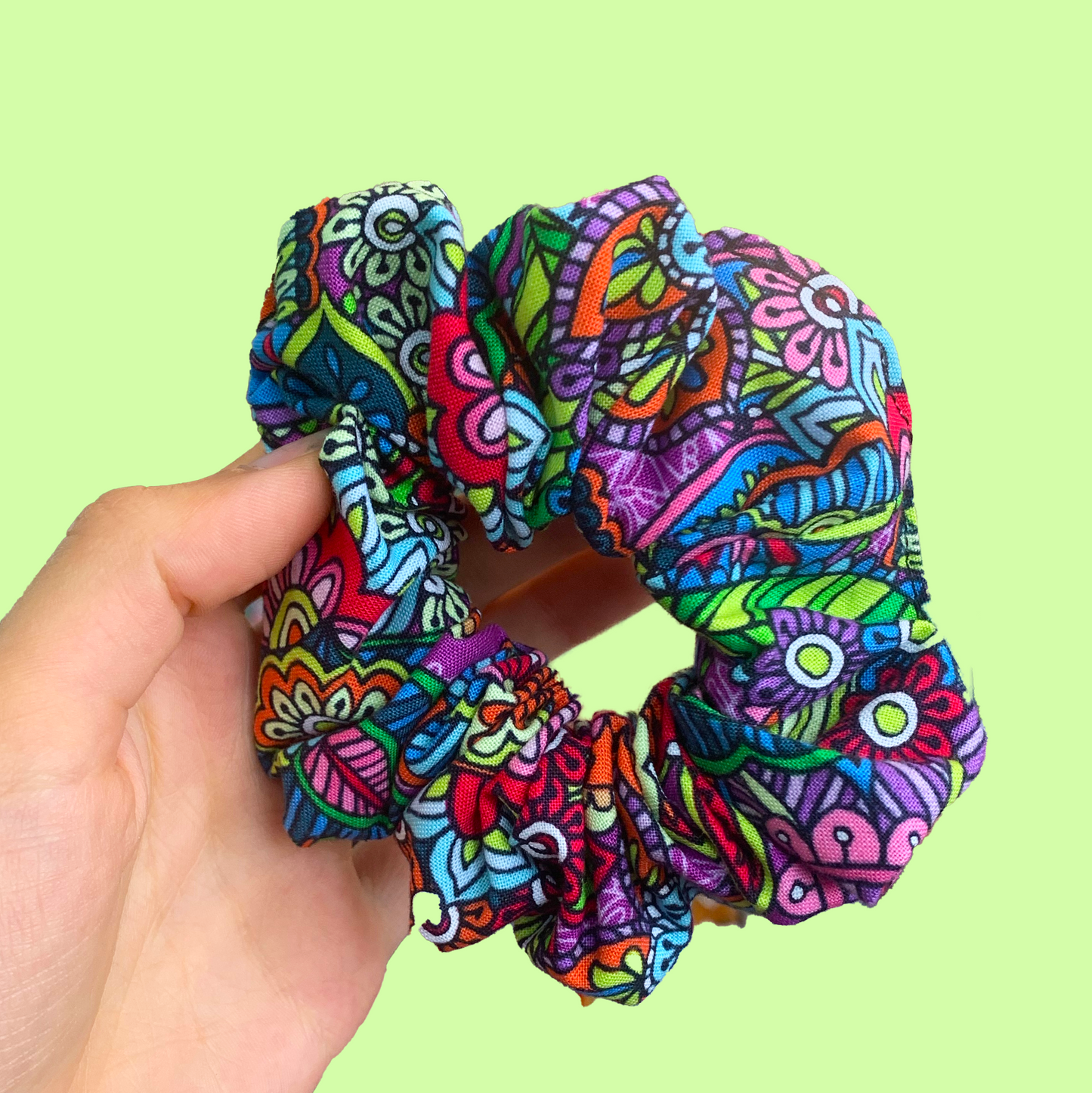 Groovy Florals Handmade Scrunchy