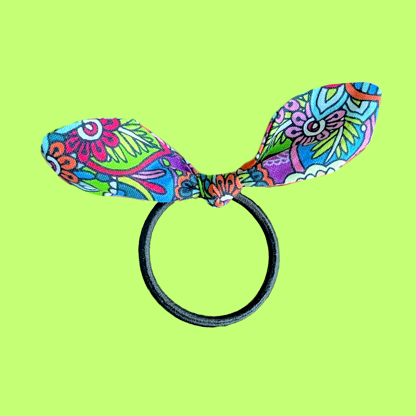 Groovy Florals Handmade Bow Hair Tie