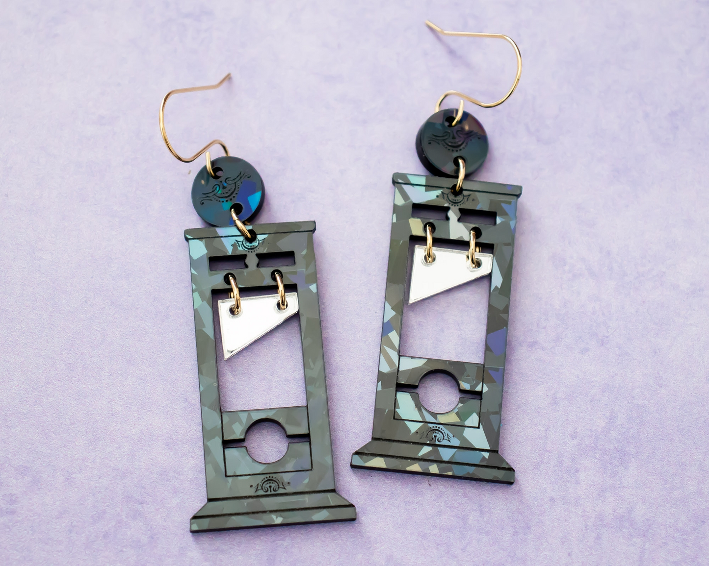 Guillotine Acrylic Dangle Earrings