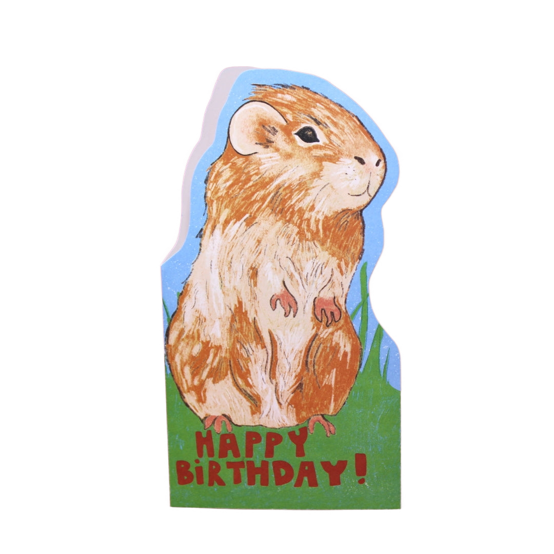Guinea Pig Shaped Birthday Card