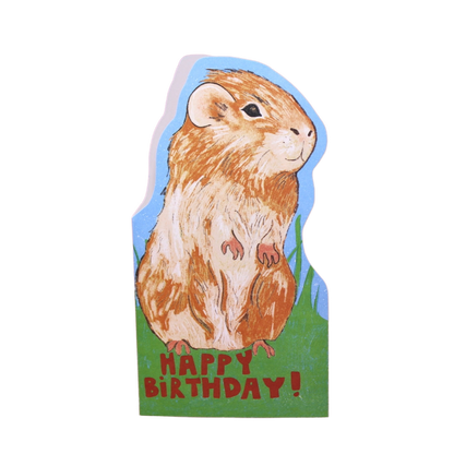 Guinea Pig Shaped Birthday Card