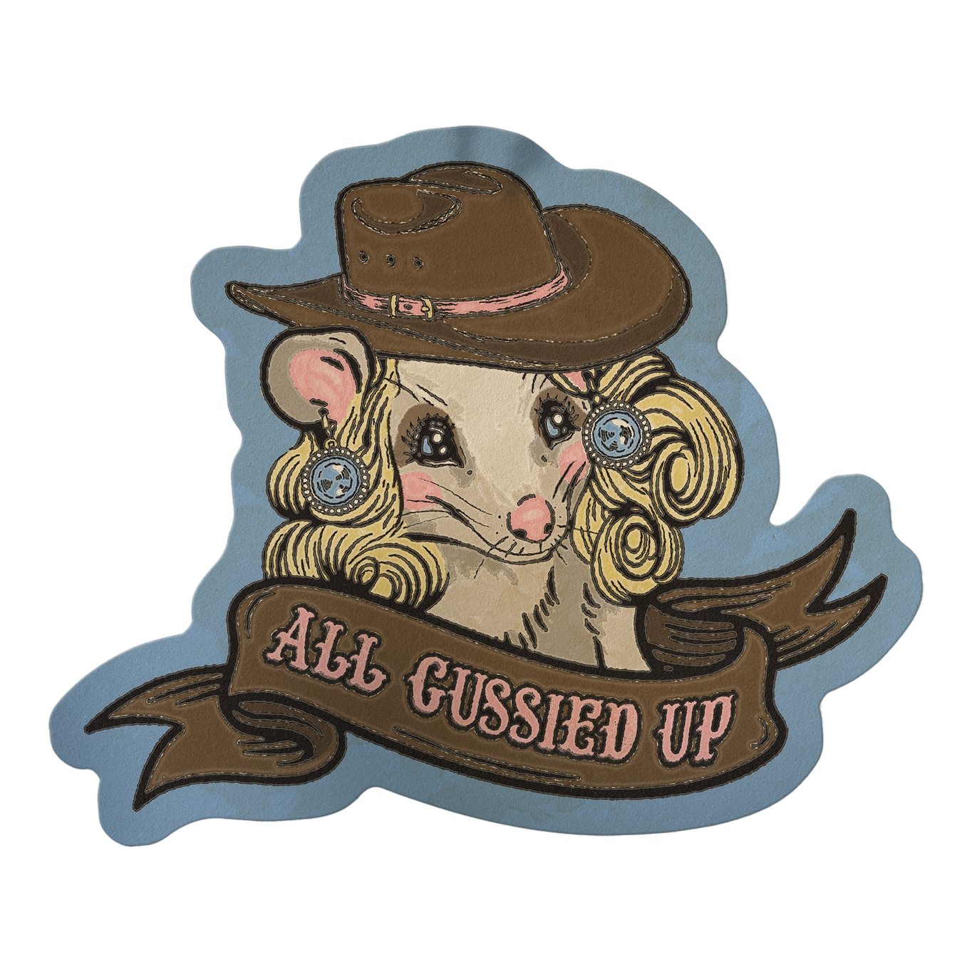 All Gussied Up Possum Sticker