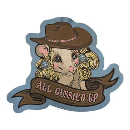 All Gussied Up Possum Sticker