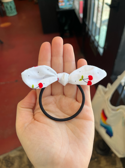 Cherry Bow Hair Tie