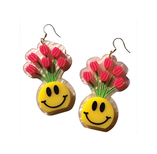 Happy Vase Dangle Earrings