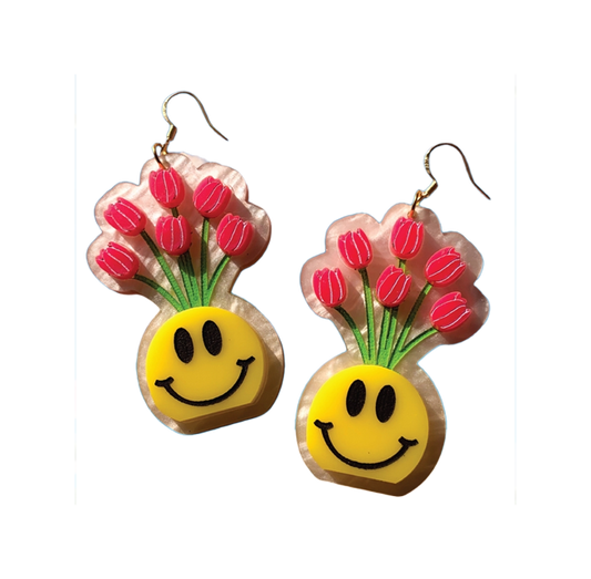Happy Vase Dangle Earrings