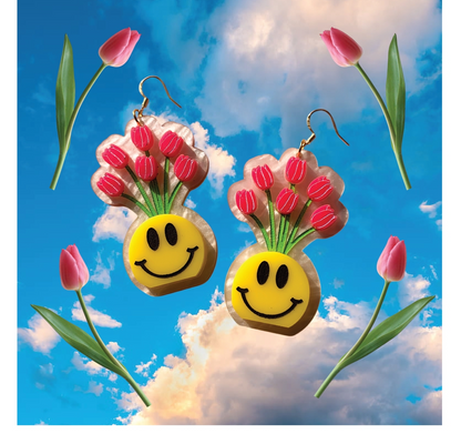 Happy Vase Dangle Earrings