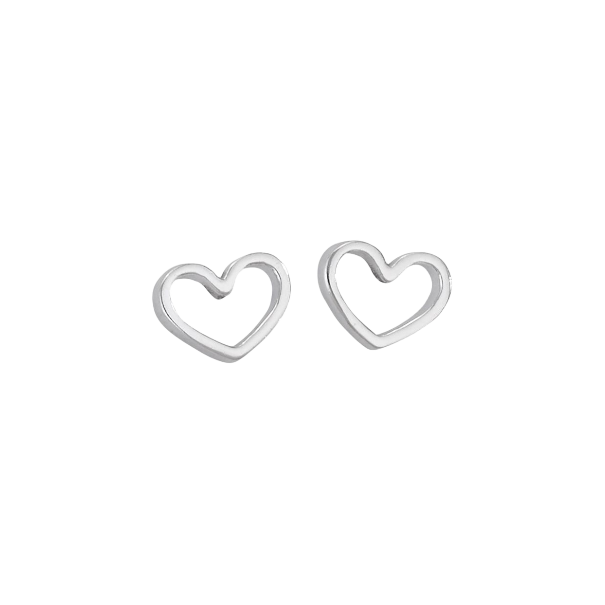 Sweet Simplicity Sterling Silver Heart Studs