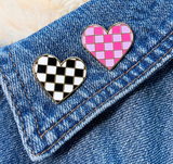 Checker Heart Enamel Pin