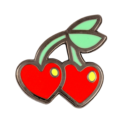 Heart Cherries Enamel Pin