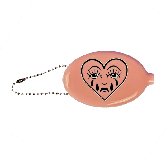 Crying Heart Coin Pouch Keychain