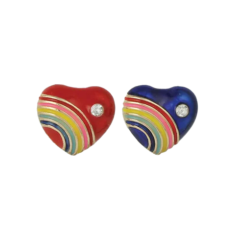 Rainbow Bright Heart Post Earrings