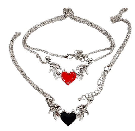 Demon Wing Heart Necklace