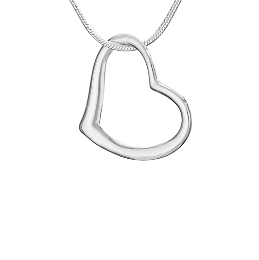 Floating Heart Sterling Silver Necklace