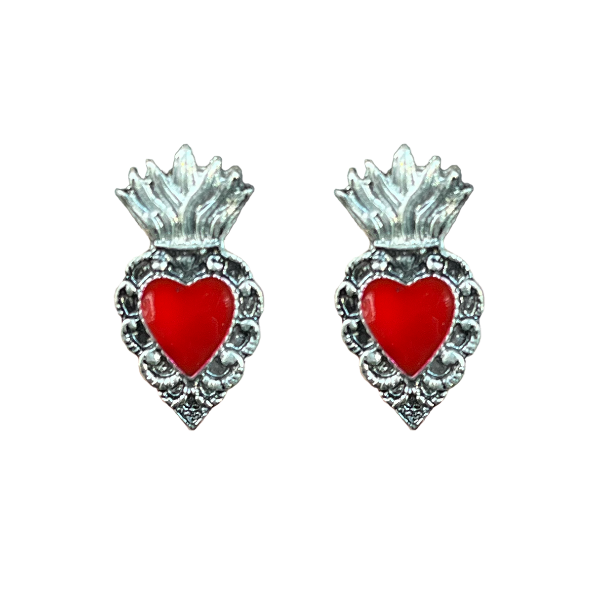 Mini Sacred Heart Post Earrings