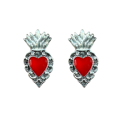 Mini Sacred Heart Post Earrings