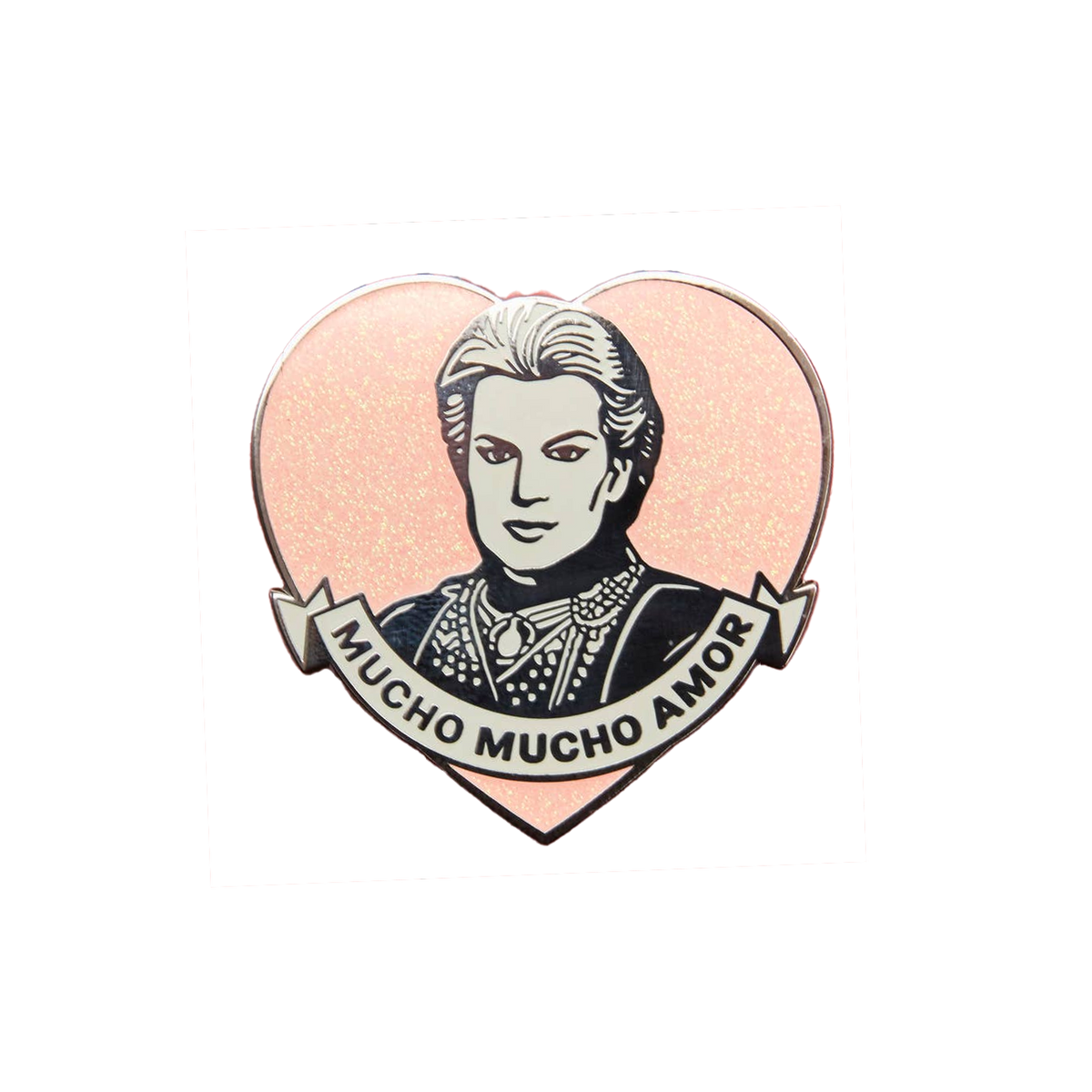 Mucho Mucho Amor Pink Heart Walter Mercado Enamel Pin