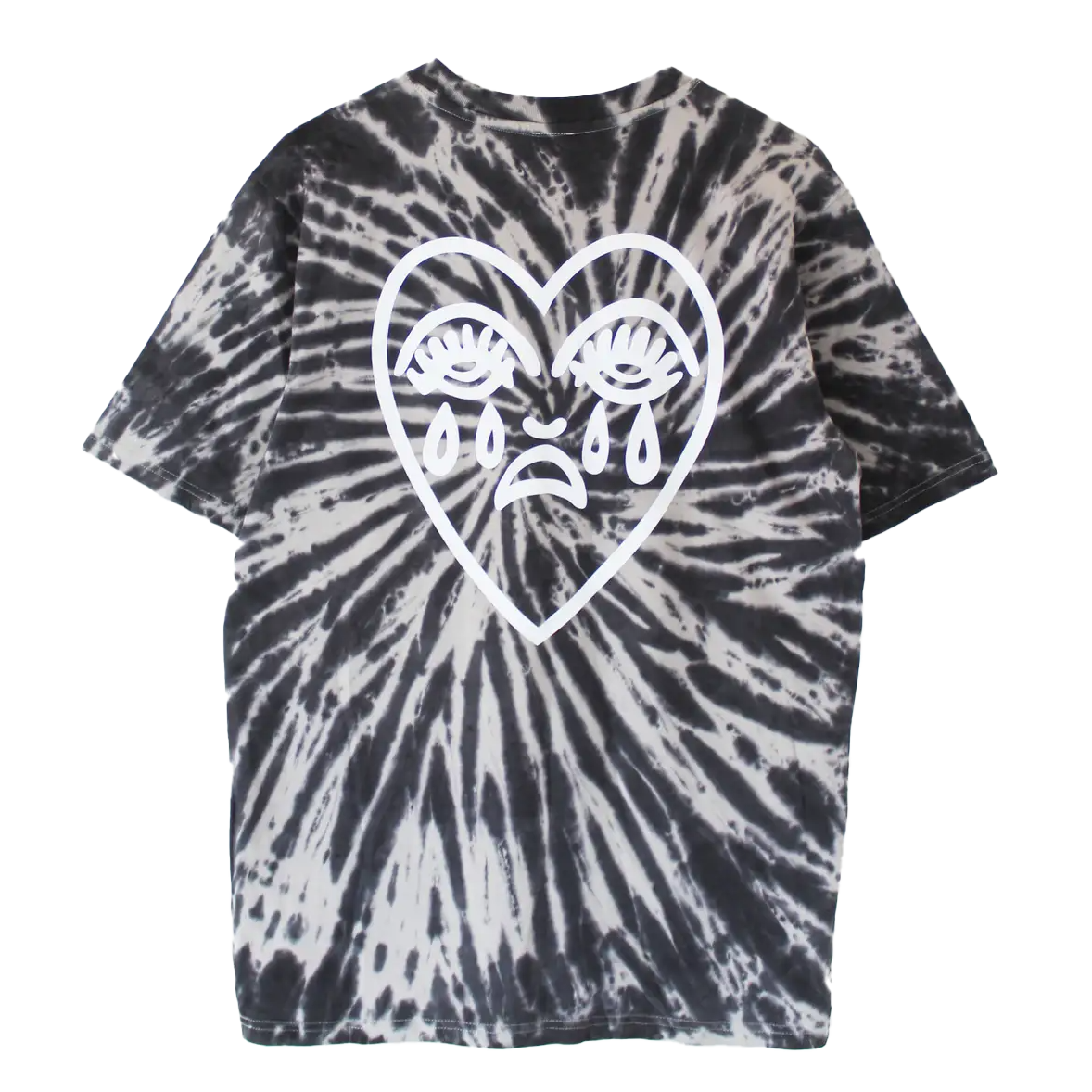 Crying Heart Tattoo Unisex T-Shirt - Black Tie Dye