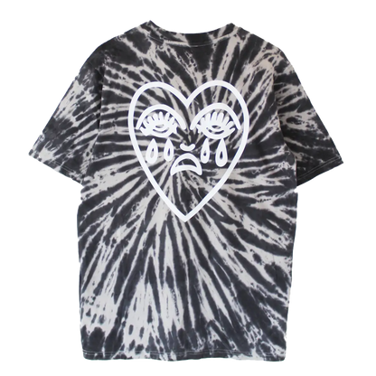 Crying Heart Tattoo Unisex T-Shirt - Black Tie Dye