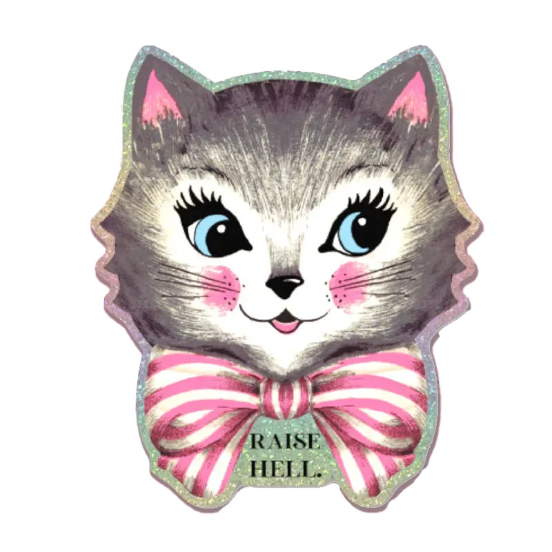 Raise Hell Holographic Cat Sticker