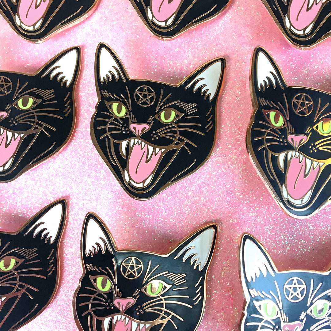Hex Cat Enamel Pin