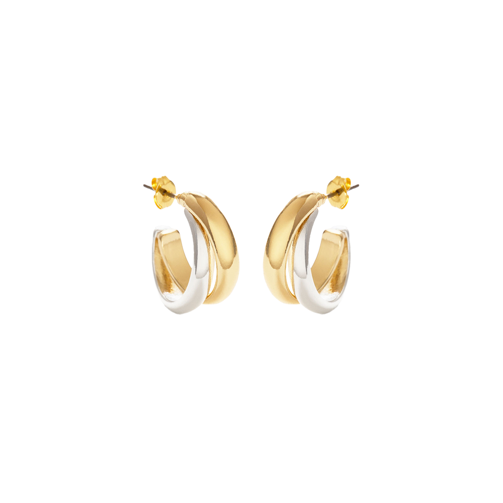 Mixed Metal Hoop Earring