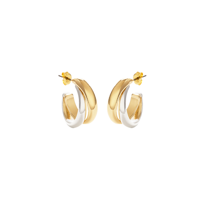 Mixed Metal Hoop Earring