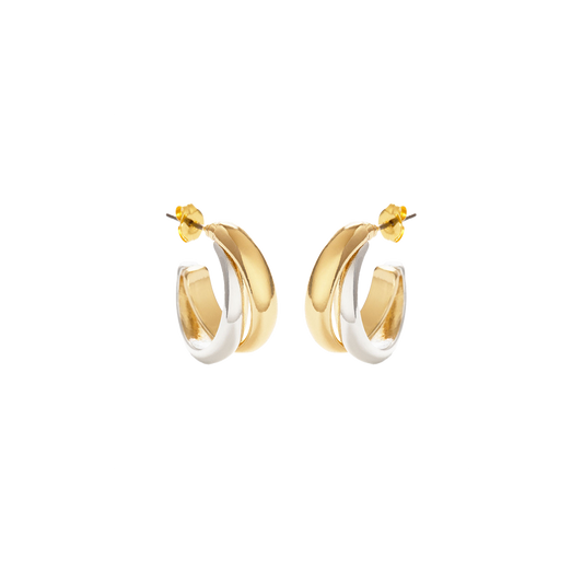 Mixed Metal Hoop Earring
