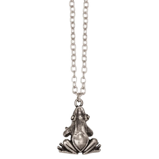 Hop to it Silver Frog Necklace