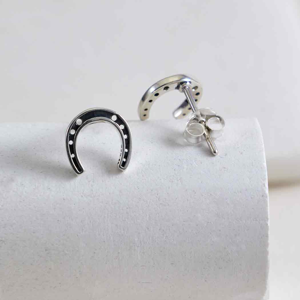 Sterling Silver Horseshoe Post Earrings