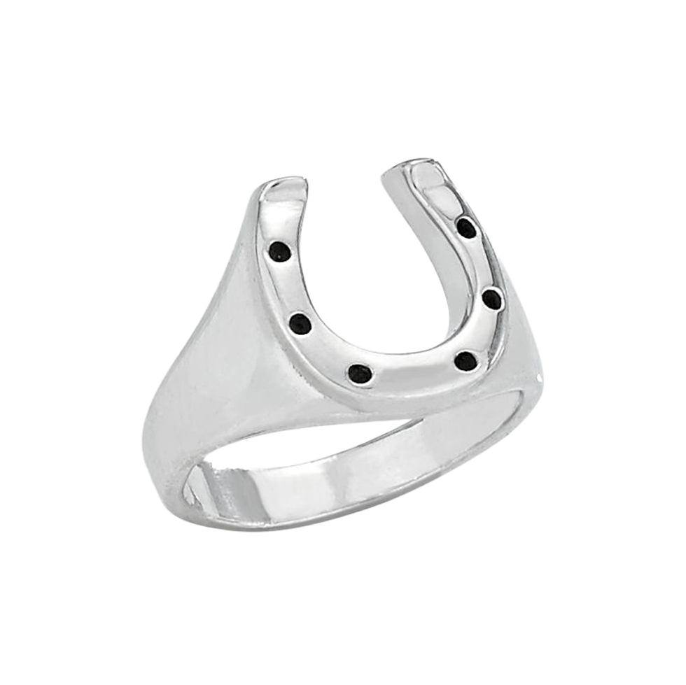 Lucky Horseshoe Sterling Silver Ring