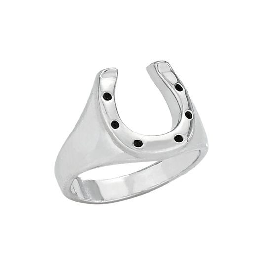 Lucky Horseshoe Sterling Silver Ring