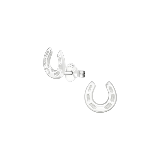 Horseshoe Sterling Silver Post Earrings