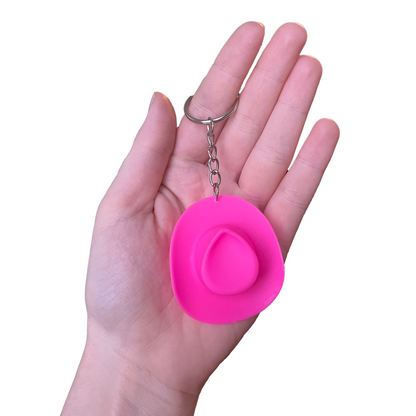 Hot Pink Cowboy Hat Keychain